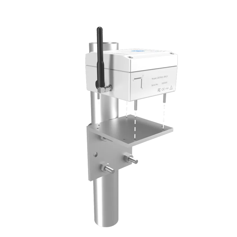 Pole mounting with L-shaped mount and u-bolts